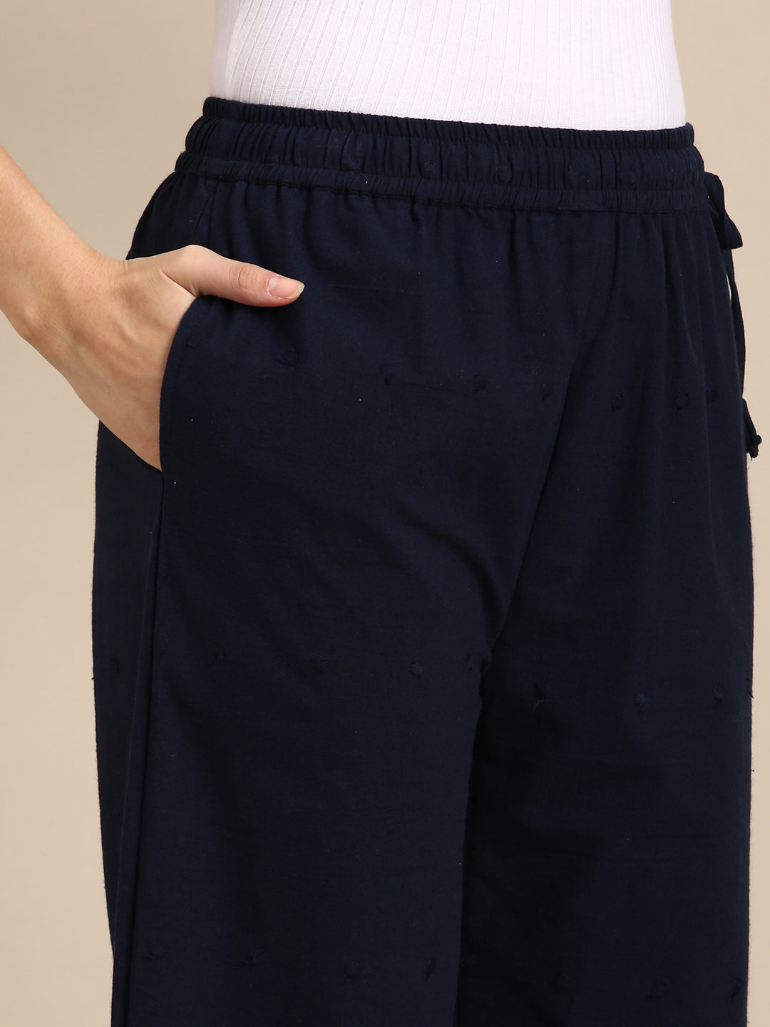 Navy Blue Chikankari Parallel