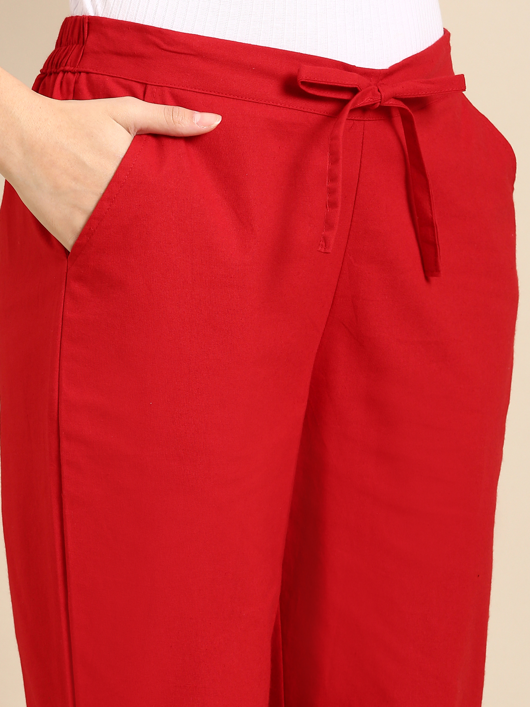 Red Classic Pants
