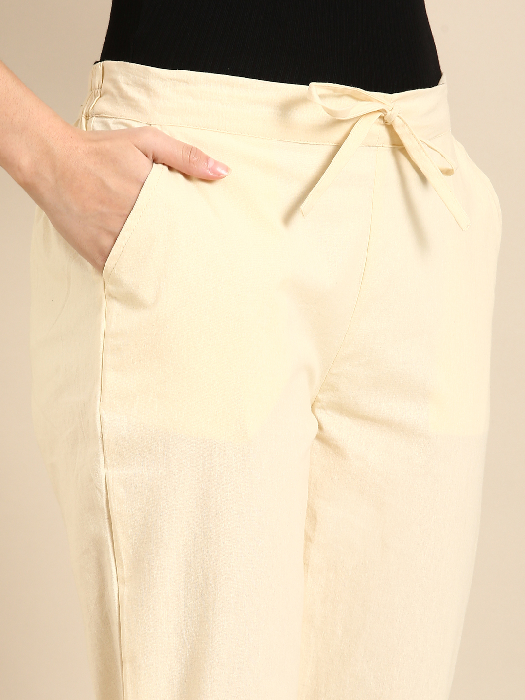 Cream Classic Pants