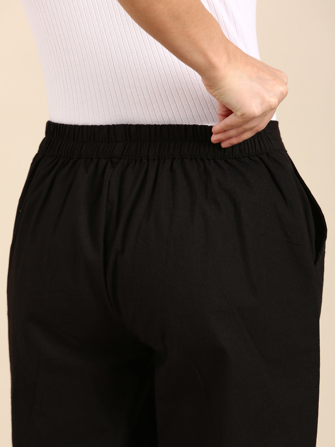 Black Side Chikan Pants