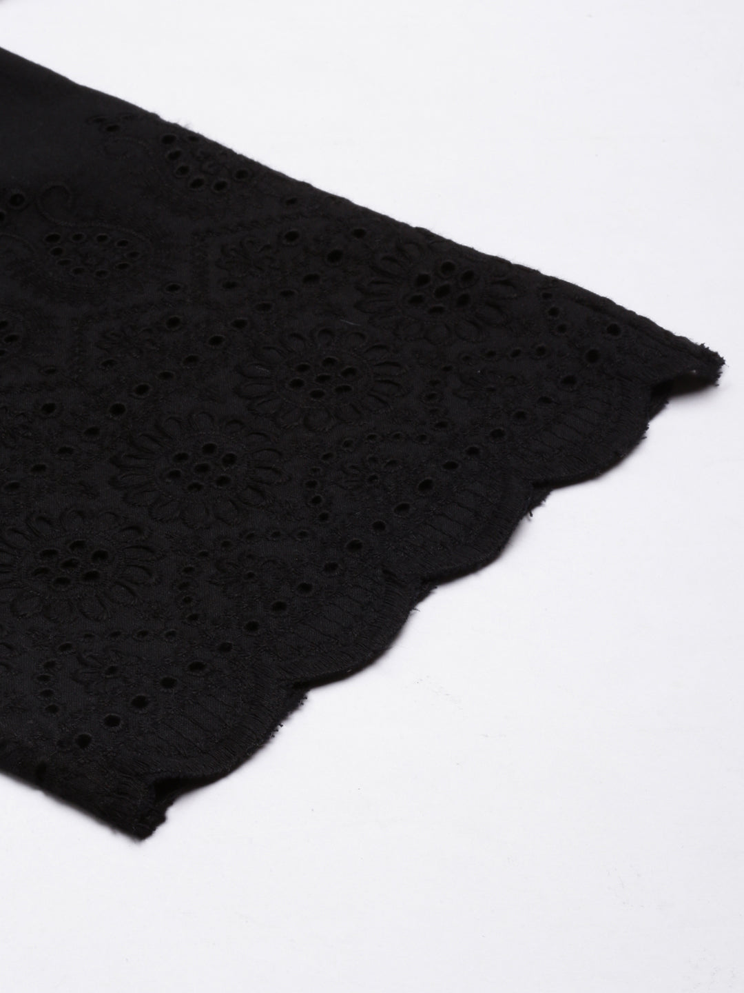 Black Cotton Chikankari Parallel