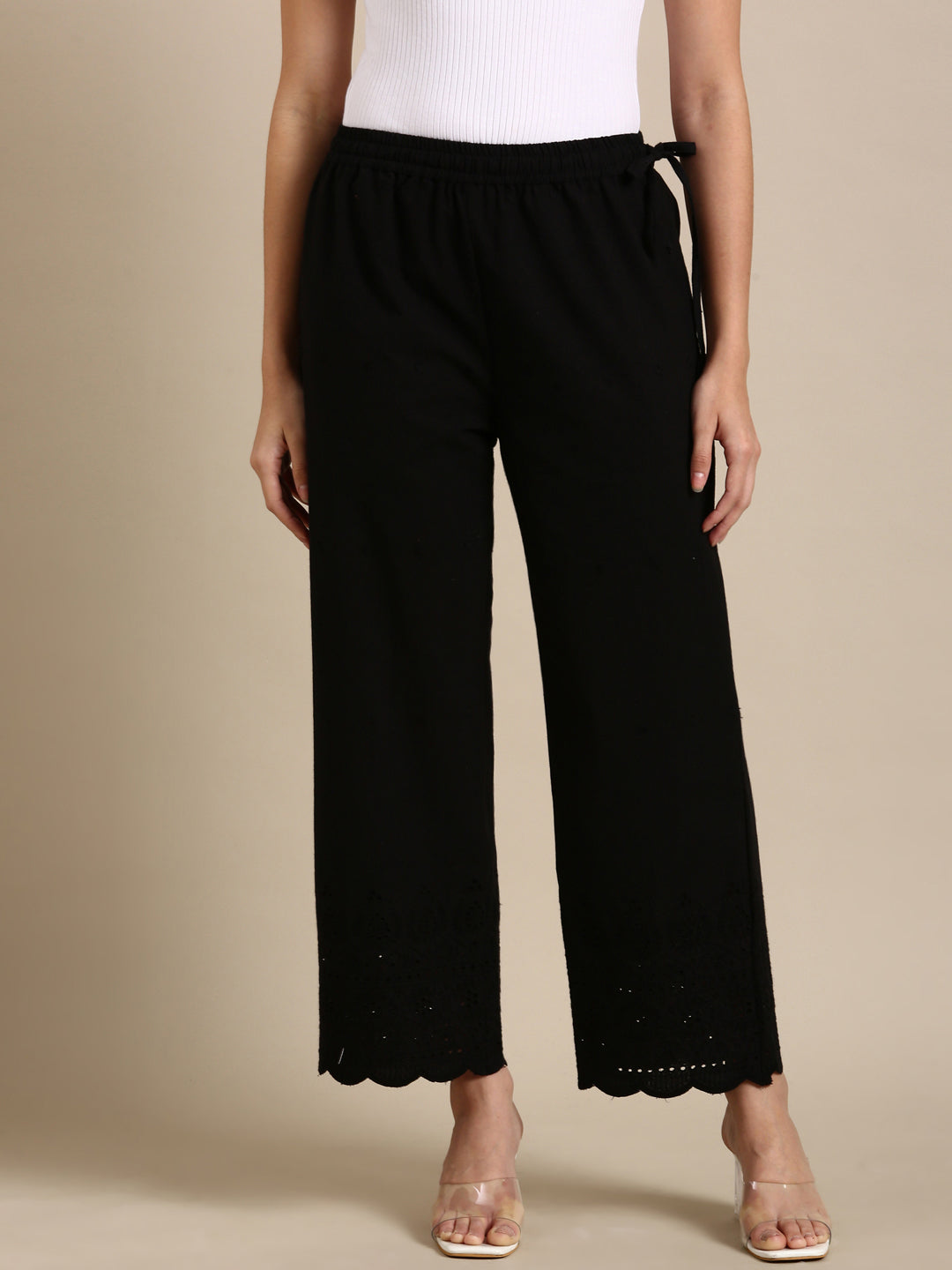 Black Cotton Chikankari Parallel