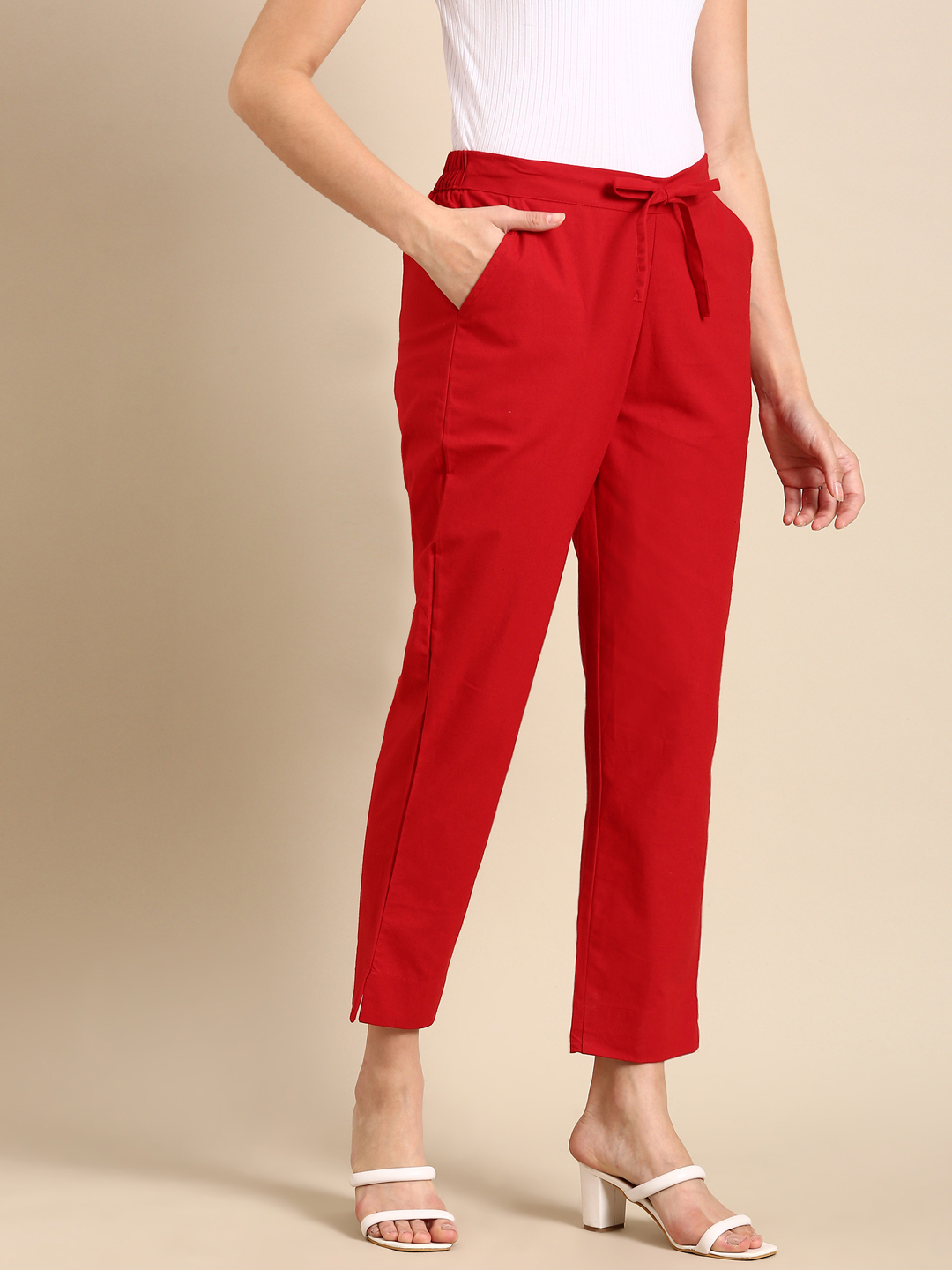 Red Classic Pants
