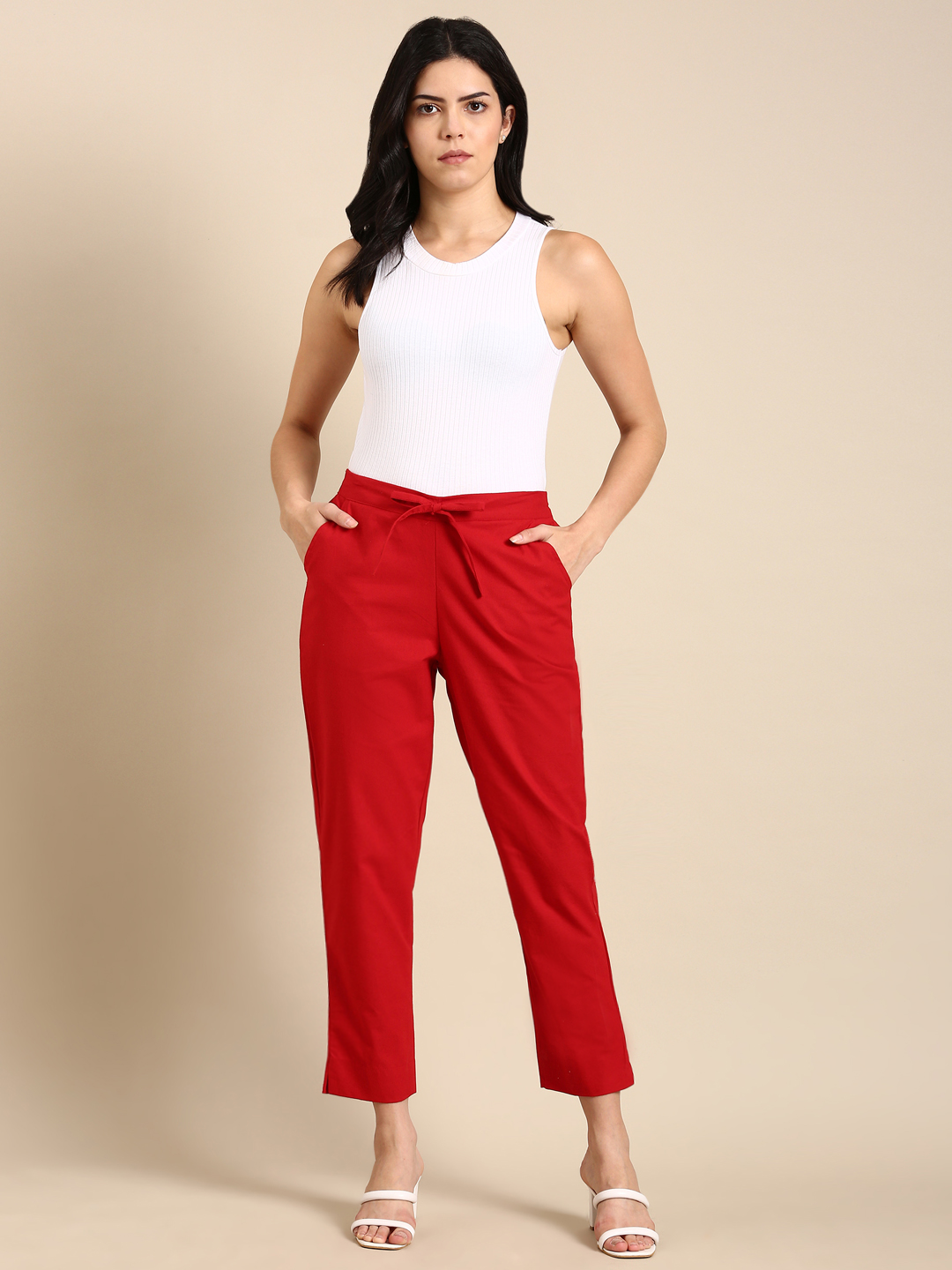Red Classic Pants