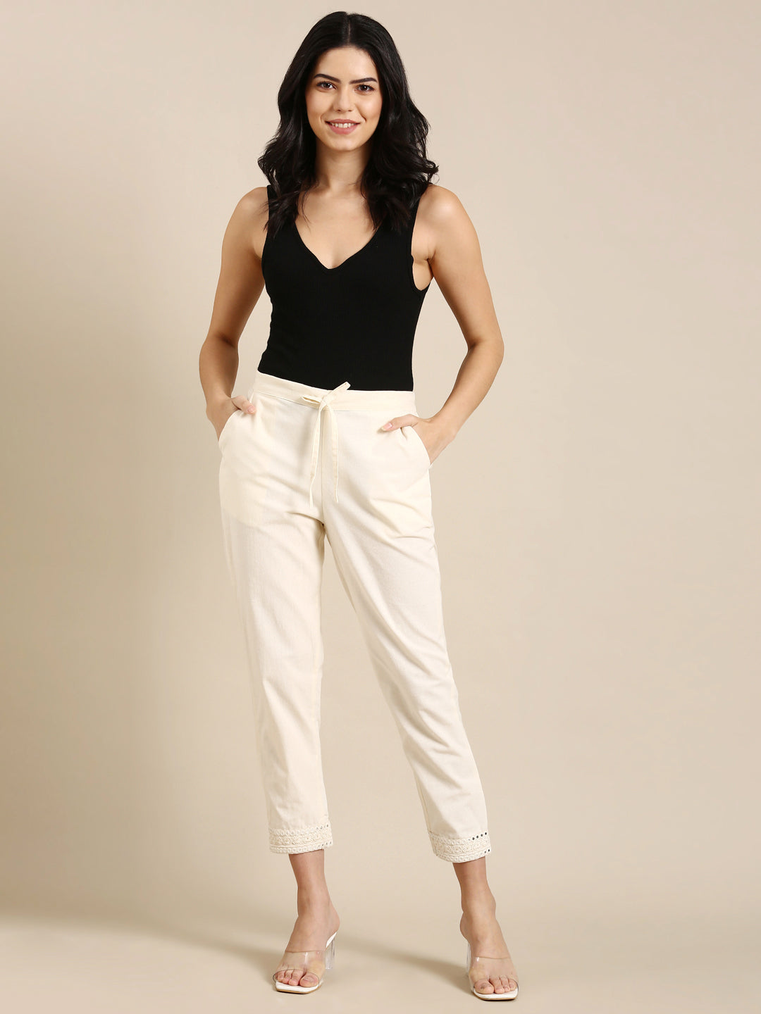 Usha Classic Cream Pants