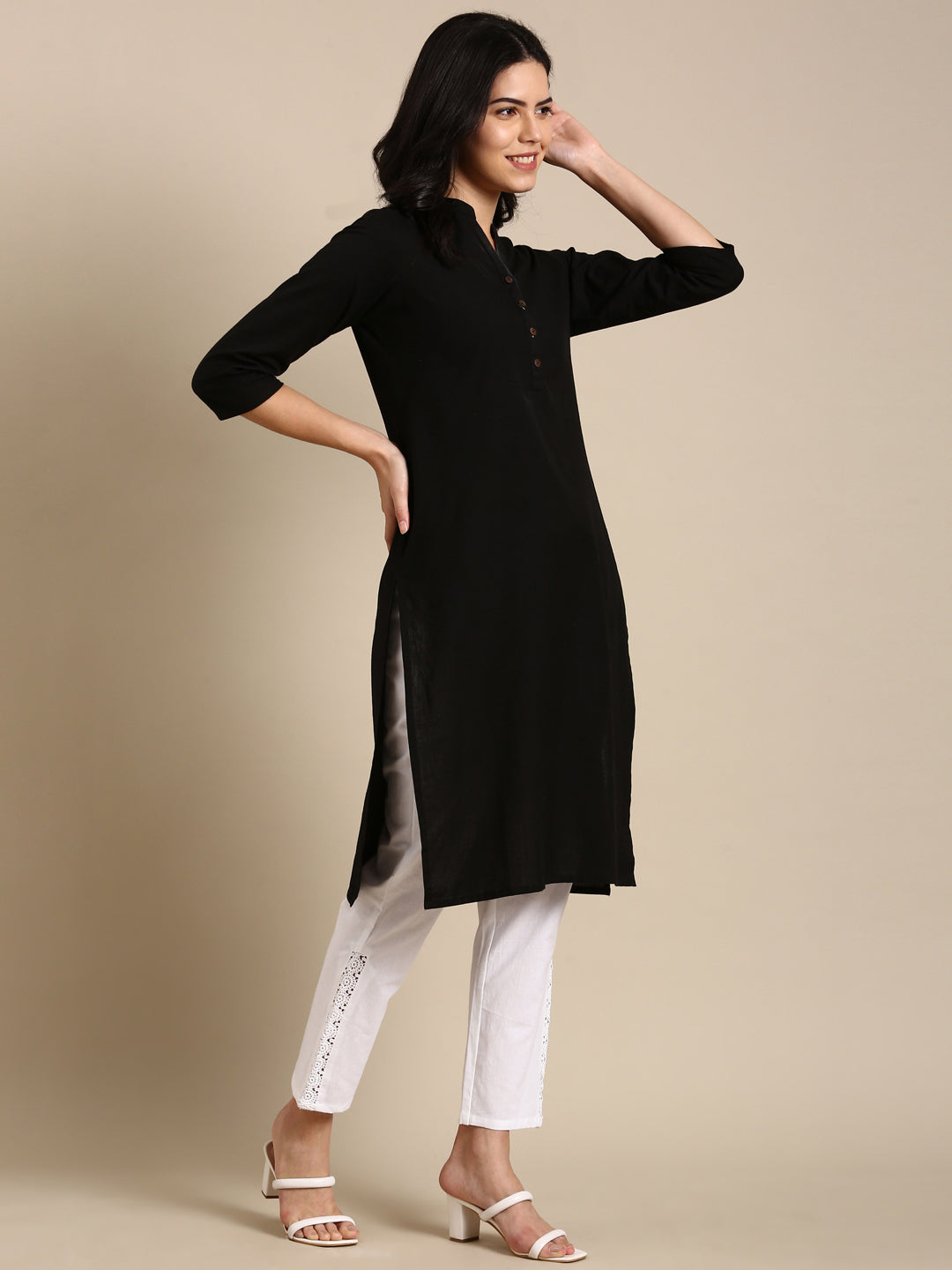 White Side Chikan Pants