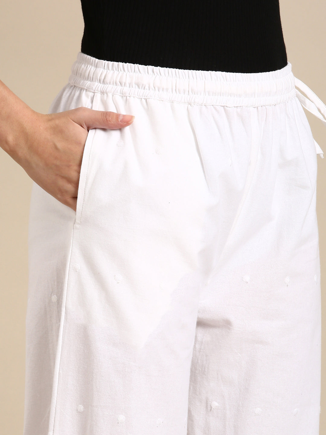 White Chikankari Parallel