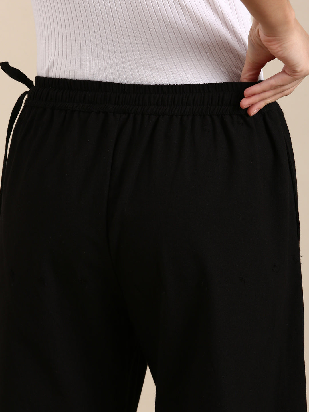 Black Cotton Chikankari Parallel