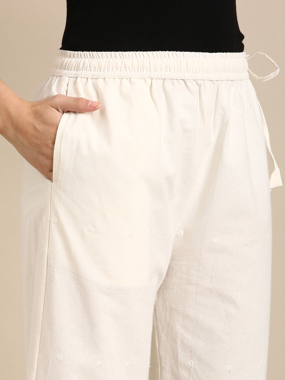 Off White Chikankari Parallel