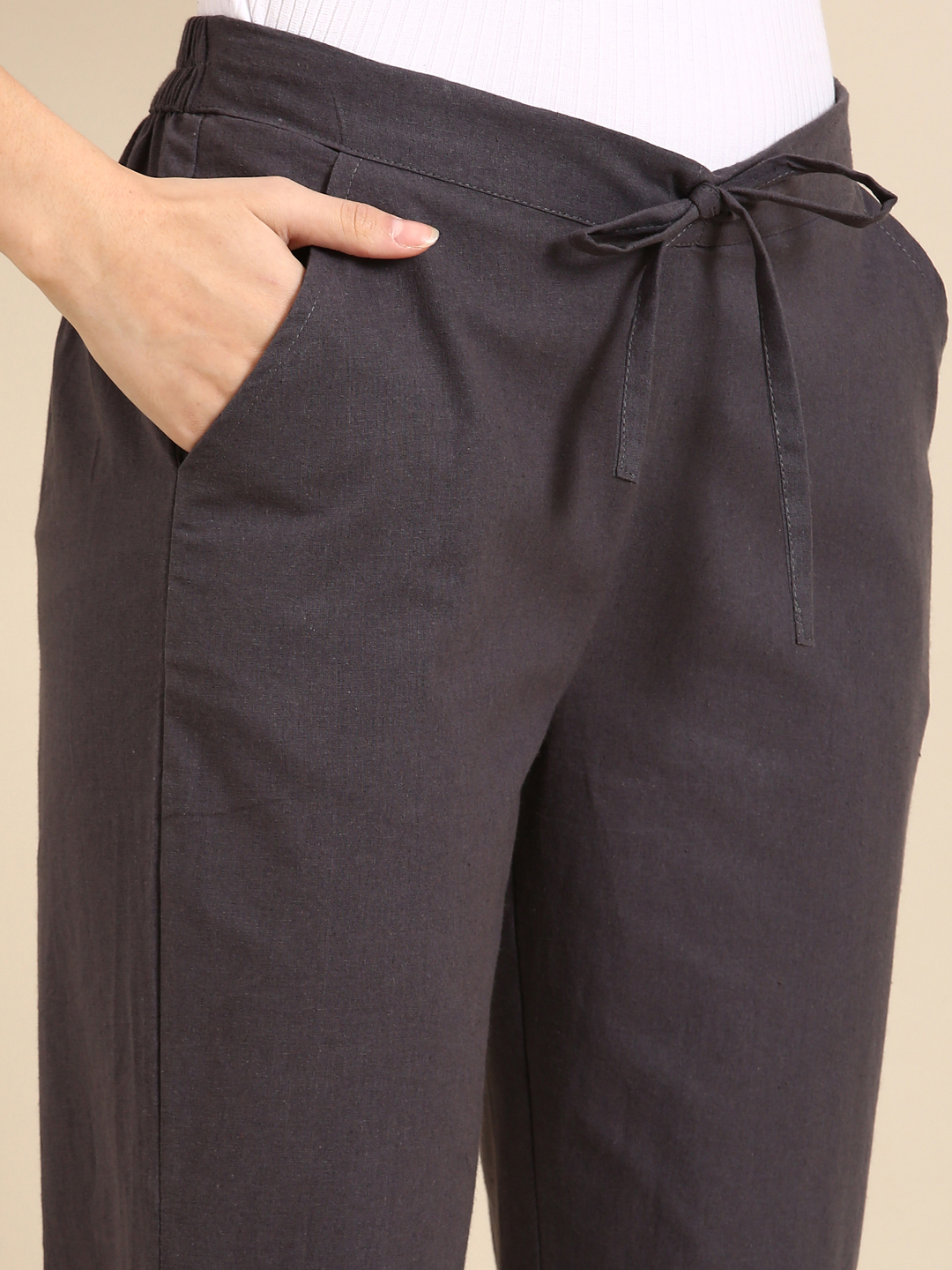 Grey Crochet Pants