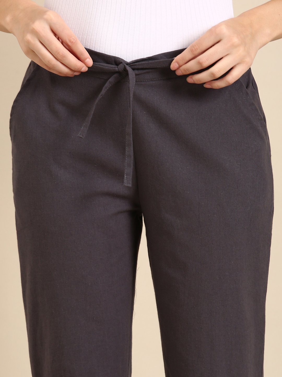 Grey Crochet Pants