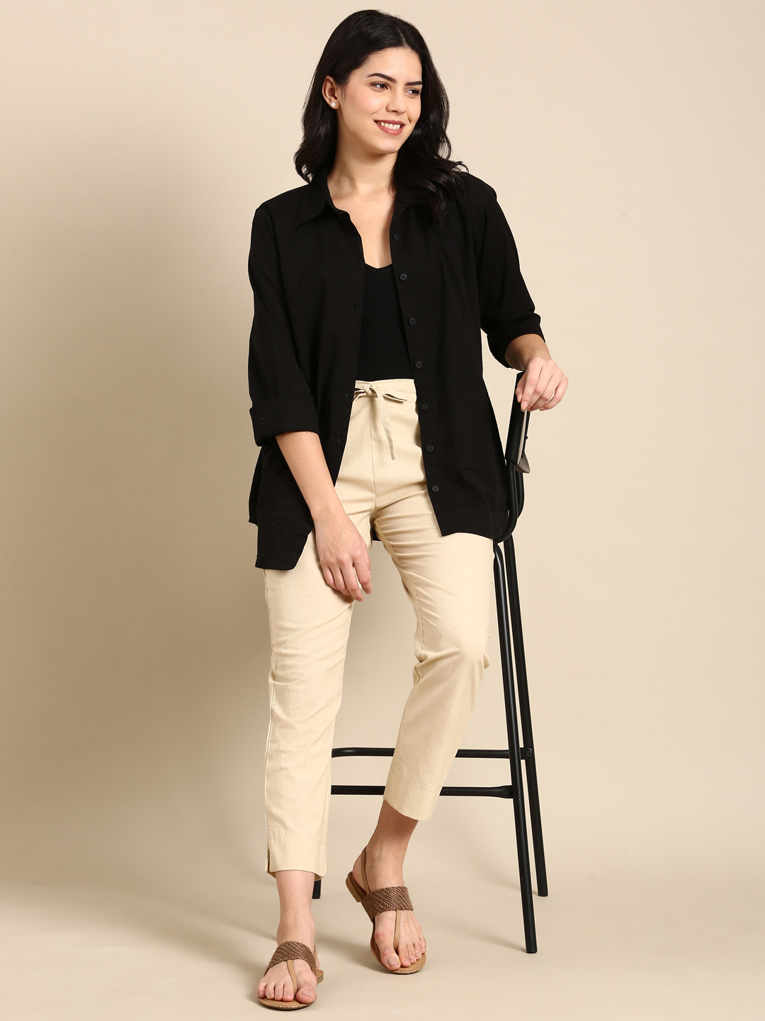 Beige Classic Pants