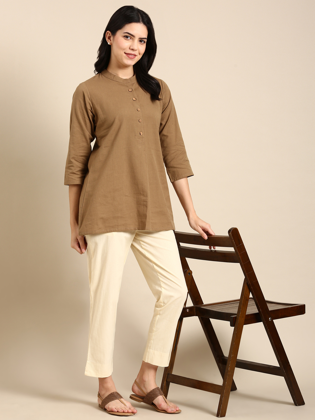 Cream Classic Pants