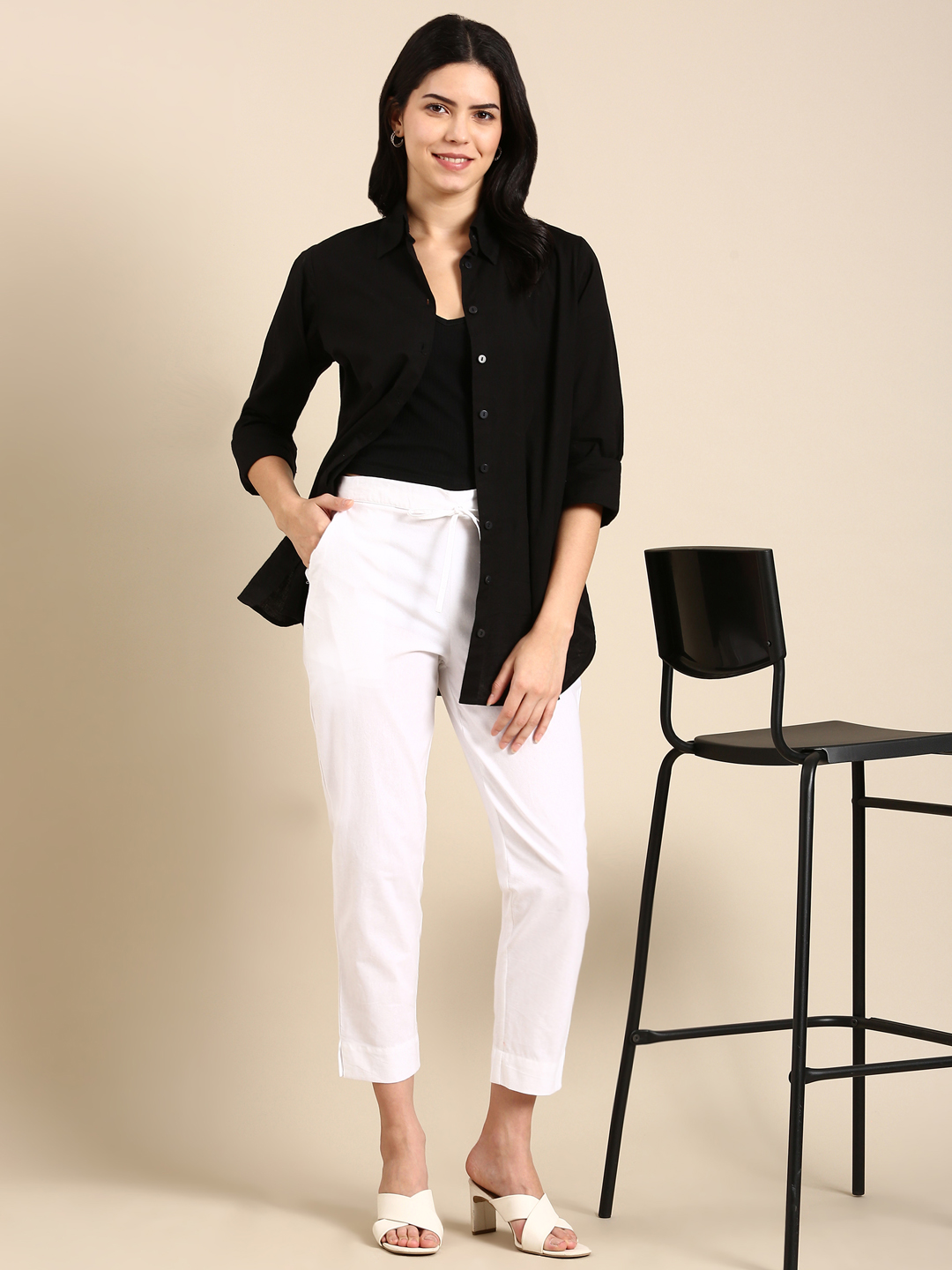 White Classic Pants
