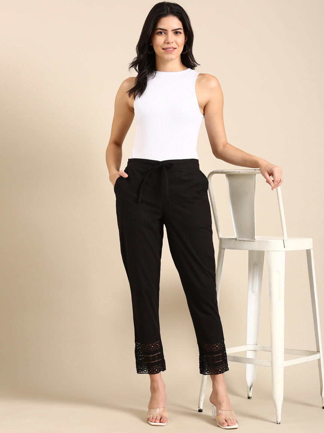 Black Crochet Pants